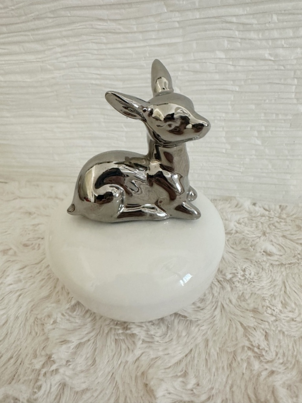 Pier 1 Silver Tone Deer Trinket Dish